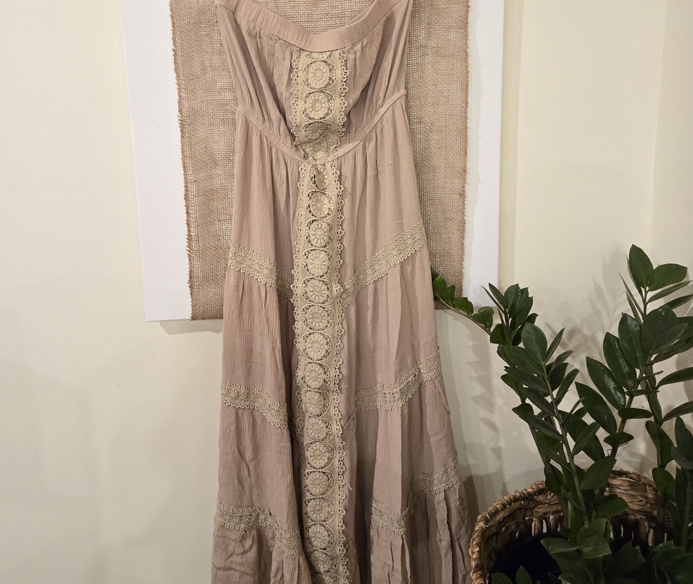 Strapless dress boho size Large